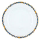 Hand-painted Herend Chinese Bouquet Garland Black Sapphire Dinner Plate in fine porcelain, 10.5in D, on a white background