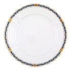 Hand-painted Herend Chinese Bouquet Garland Black Sapphire Service Plate in fine porcelain, 11in D, on a white background