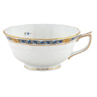 Hand-painted Herend Chinese Bouquet Garland Black Sapphire Tea Cup Cup & Saucer Set in fine porcelain, on a white background