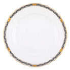 Hand-painted Herend Chinese Bouquet Garland Black Service Plate in fine porcelain, 11in D, on a white background