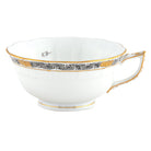 Hand-painted Herend Chinese Bouquet Garland Black Tea Cup Cup & Saucer Set in fine porcelain, on a white background