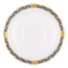 Hand-painted Herend Chinese Bouquet Garland Black Tea Saucer Cup & Saucer Set in fine porcelain, 6in D, on a white background