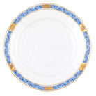 Hand-painted Herend Chinese Bouquet Garland Blue Bread and Butter Plate in fine porcelain, 6in D, on a white background