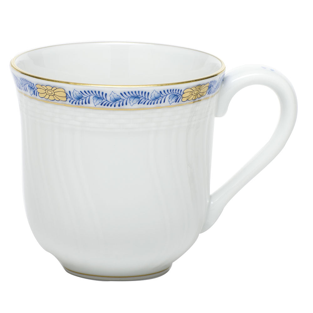 Hand-painted Herend Chinese Bouquet Garland Blue Mug in fine porcelain, (10 OZ) 3.5in H, on a white background