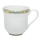 Hand-painted Herend Chinese Bouquet Garland Green Mug in fine porcelain, (10 OZ) 3.5in H, on a white background