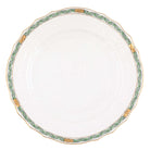 Hand-painted Herend Chinese Bouquet Garland Green Service Plate in fine porcelain, 11in D, on a white background