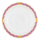 Hand-painted Herend Chinese Bouquet Garland Raspberry Tea Saucer Cup & Saucer Set in fine porcelain, 6in D, on a white background