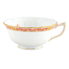 Hand-painted Herend Chinese Bouquet Garland Rust Tea Cup Cup & Saucer Set in fine porcelain, on a white background