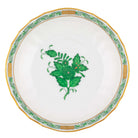 Hand-painted Herend Chinese Bouquet Green Canton Saucer in fine porcelain, 5.5in D, on a white background