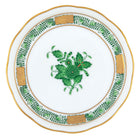 Hand-painted Herend Chinese Bouquet Green Coaster in fine porcelain, 4in D, on a white background