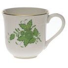 Hand-painted Herend Chinese Bouquet Green Mug in fine porcelain, (10 OZ) 3.5in H, on a white background