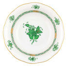Hand-painted Herend Chinese Bouquet Green Oatmeal Bowl in fine porcelain, 6.5in D, on a white background