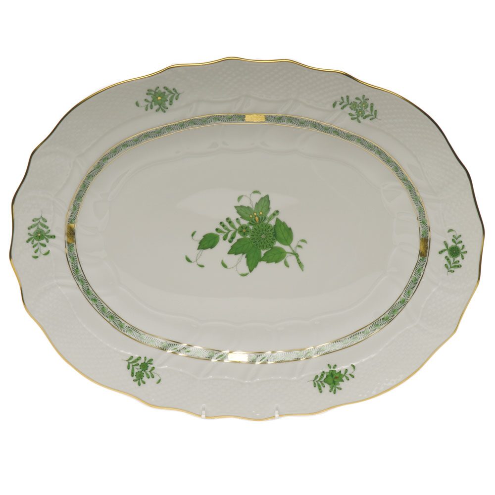 Herend Chinese Bouquet Green Platter, alternate view