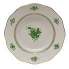 Hand-painted Herend Chinese Bouquet Green Rim Soup Plate Soup Plates & Rimmed Soup Bowl in fine porcelain, 8in D, on a white background