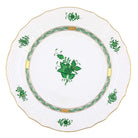 Hand-painted Herend Chinese Bouquet Green Service Plate Charger & Service Plate in fine porcelain, 11in D, on a white background