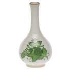 Hand-painted Herend Chinese Bouquet Green Small Bud Vase in fine porcelain, 3.5in H, on a white background