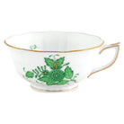 Hand-painted Herend Chinese Bouquet Green Tea Cup Cup & Saucer Set in fine porcelain, on a white background