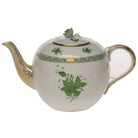 Herend Chinese Bouquet Green Tea Pot with Rose Teapot, alternate view