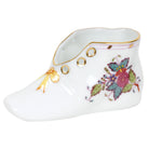 Hand-painted Herend Chinese Bouquet Multicolor Baby Shoe Baby Keepsake in fine porcelain, 4.5in L X 2.75in H, on a white background