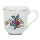 Hand-painted Herend Chinese Bouquet Multicolor Mug in fine porcelain, (10 OZ) 3.5in H, on a white background