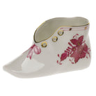 Hand-painted Herend Chinese Bouquet Raspberry Baby Shoe Baby Keepsake in fine porcelain, 4.5in L X 2.75in H, on a white background
