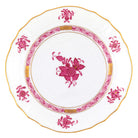 Hand-painted Herend Chinese Bouquet Raspberry Bread and Butter Plate in fine porcelain, 6in D, on a white background