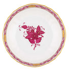 Hand-painted Herend Chinese Bouquet Raspberry Canton Saucer in fine porcelain, 5.5in D, on a white background