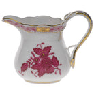 Hand-painted Herend Chinese Bouquet Raspberry Creamer in fine porcelain, (6 OZ) 3.5in H, on a white background