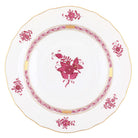 Hand-painted Herend Chinese Bouquet Raspberry Dessert Plate in fine porcelain, 8.25in D, on a white background