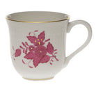 Hand-painted Herend Chinese Bouquet Raspberry Mug in fine porcelain, (10 OZ) 3.5in H, on a white background