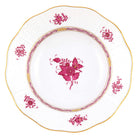 Hand-painted Herend Chinese Bouquet Raspberry Rim Soup Plate Soup Plates & Rimmed Soup Bowl in fine porcelain, 8in D, on a white background