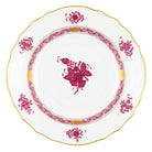 Hand-painted Herend Chinese Bouquet Raspberry Salad Plate in fine porcelain, 7.5in D, on a white background