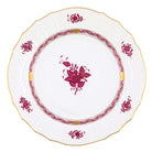 Hand-painted Herend Chinese Bouquet Raspberry Service Plate in fine porcelain, 11in D, on a white background