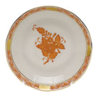 Hand-painted Herend Chinese Bouquet Rust After Dinner Saucer in fine porcelain, 4.5in D, on a white background