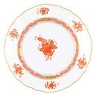 Hand-painted Herend Chinese Bouquet Rust Bread and Butter Plate in fine porcelain, 6in D, on a white background