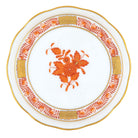 Hand-painted Herend Chinese Bouquet Rust Coaster in fine porcelain, 4in D, on a white background
