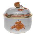 Herend Chinese Bouquet Rust Covered Sugar with Rose Sugar Bowl, alternate view