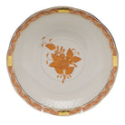 Hand-painted Herend Chinese Bouquet Rust Cream Soup Stand Cream Soup Bowl in fine porcelain, 7.25in D, on a white background