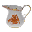 Hand-painted Herend Chinese Bouquet Rust Creamer in fine porcelain, (6 OZ) 3.5in H, on a white background