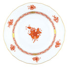 Hand-painted Herend Chinese Bouquet Rust Dessert Plate in fine porcelain, 8.25in D, on a white background