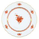 Hand-painted Herend Chinese Bouquet Rust Dinner Plate in fine porcelain, 10.5in D, on a white background