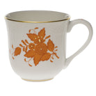 Hand-painted Herend Chinese Bouquet Rust Mug in fine porcelain, (10 OZ) 3.5in H, on a white background