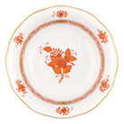 Hand-painted Herend Chinese Bouquet Rust Oatmeal Bowl in fine porcelain, 6.5in D, on a white background