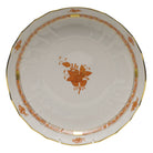 Hand-painted Herend Chinese Bouquet Rust Open Vegetable Bowl in fine porcelain, 10.5in D, on a white background