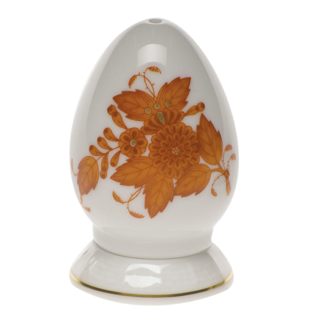 Hand-painted Herend Chinese Bouquet Rust Pepper Shaker Single Hole Salt & Pepper Shaker Set in fine porcelain, 2.5in H, on a white background