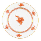 Hand-painted Herend Chinese Bouquet Rust Salad Plate in fine porcelain, 7.5in D, on a white background