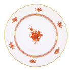 Hand-painted Herend Chinese Bouquet Rust Service Plate in fine porcelain, 11in D, on a white background