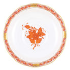 Hand-painted Herend Chinese Bouquet Rust Tea Saucer Cup & Saucer Set in fine porcelain, 6in D, on a white background