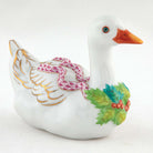 Herend Christmas Goose Figurine – Raspberry, alternate view