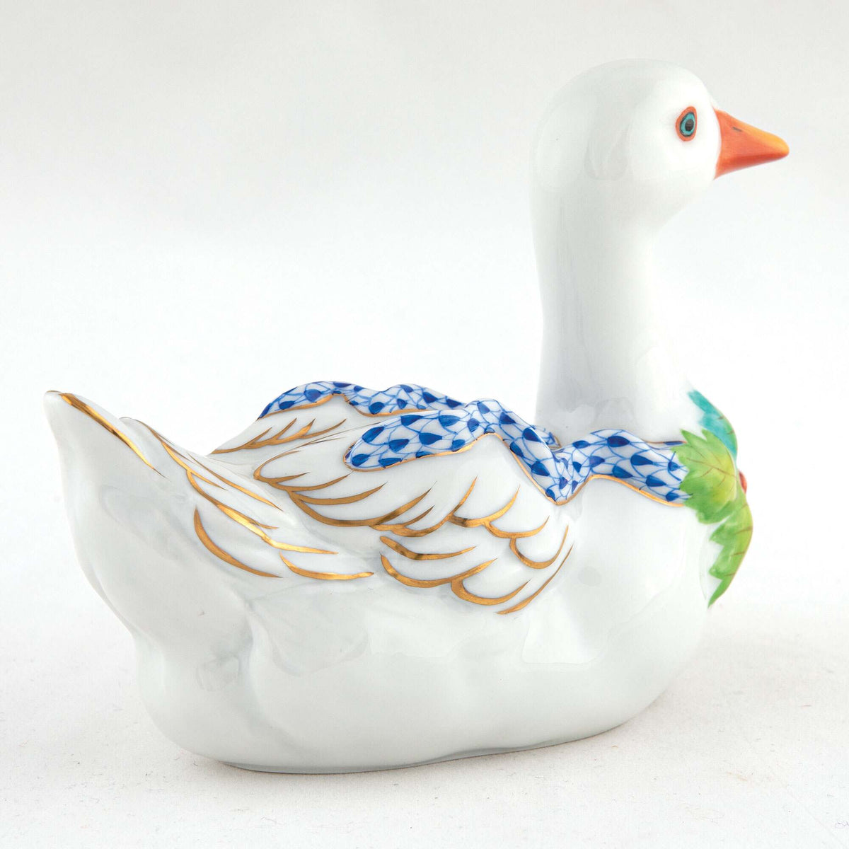 Herend Christmas Goose Figurine – Sapphire, alternate view